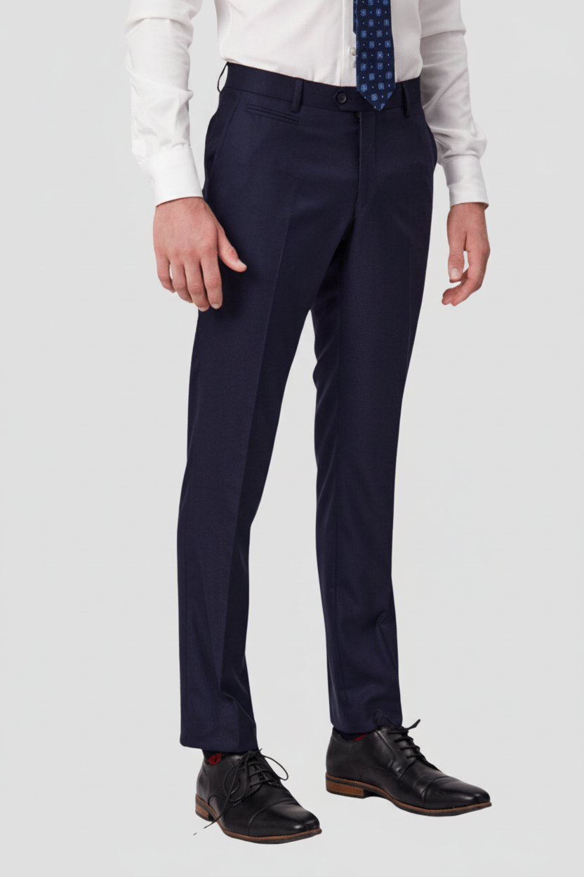 Savile Row Tailored Fit Mens Jesse Trouser in Navy Tasmanian Wool