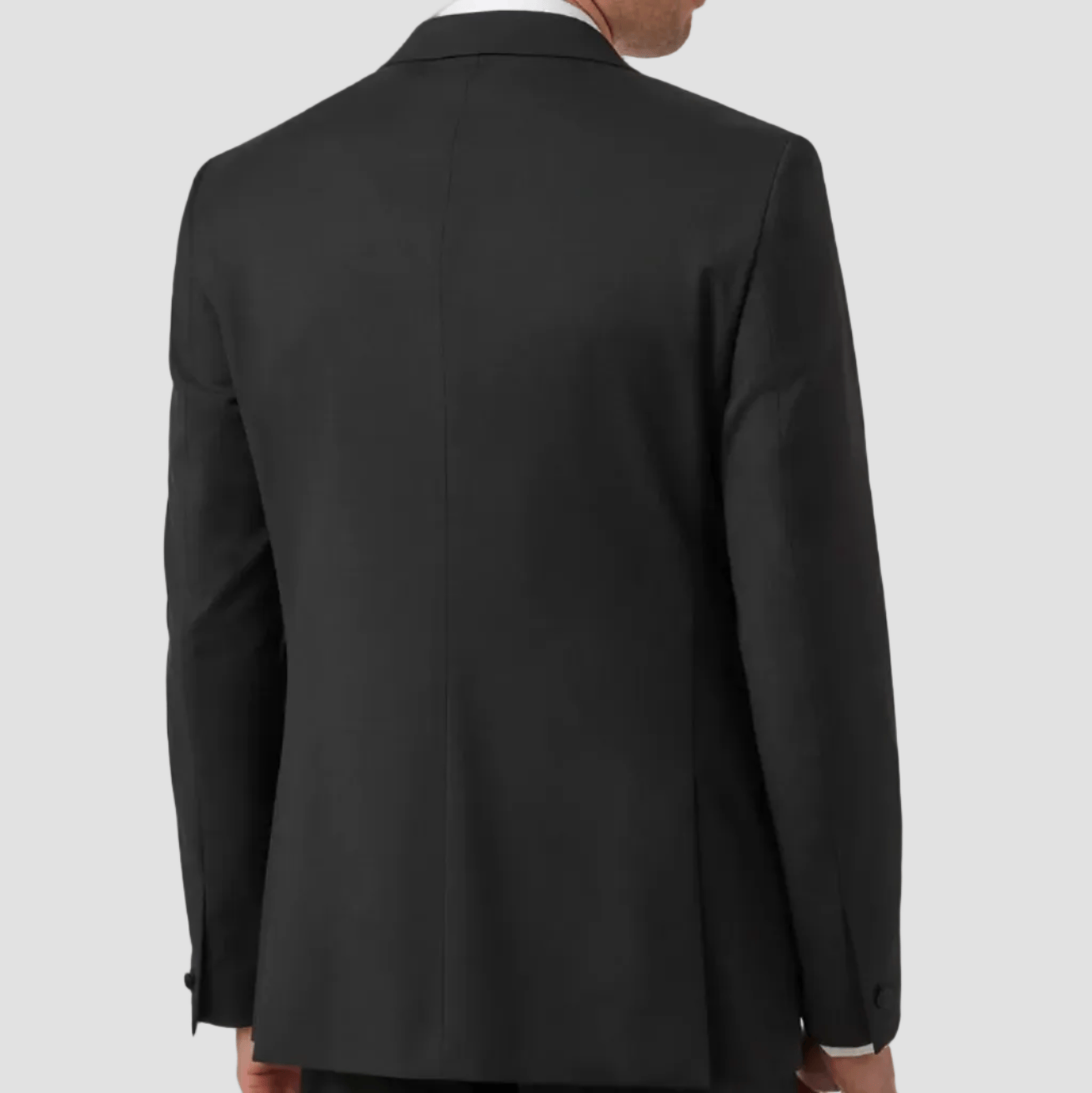 Black suit jacket on a white background
