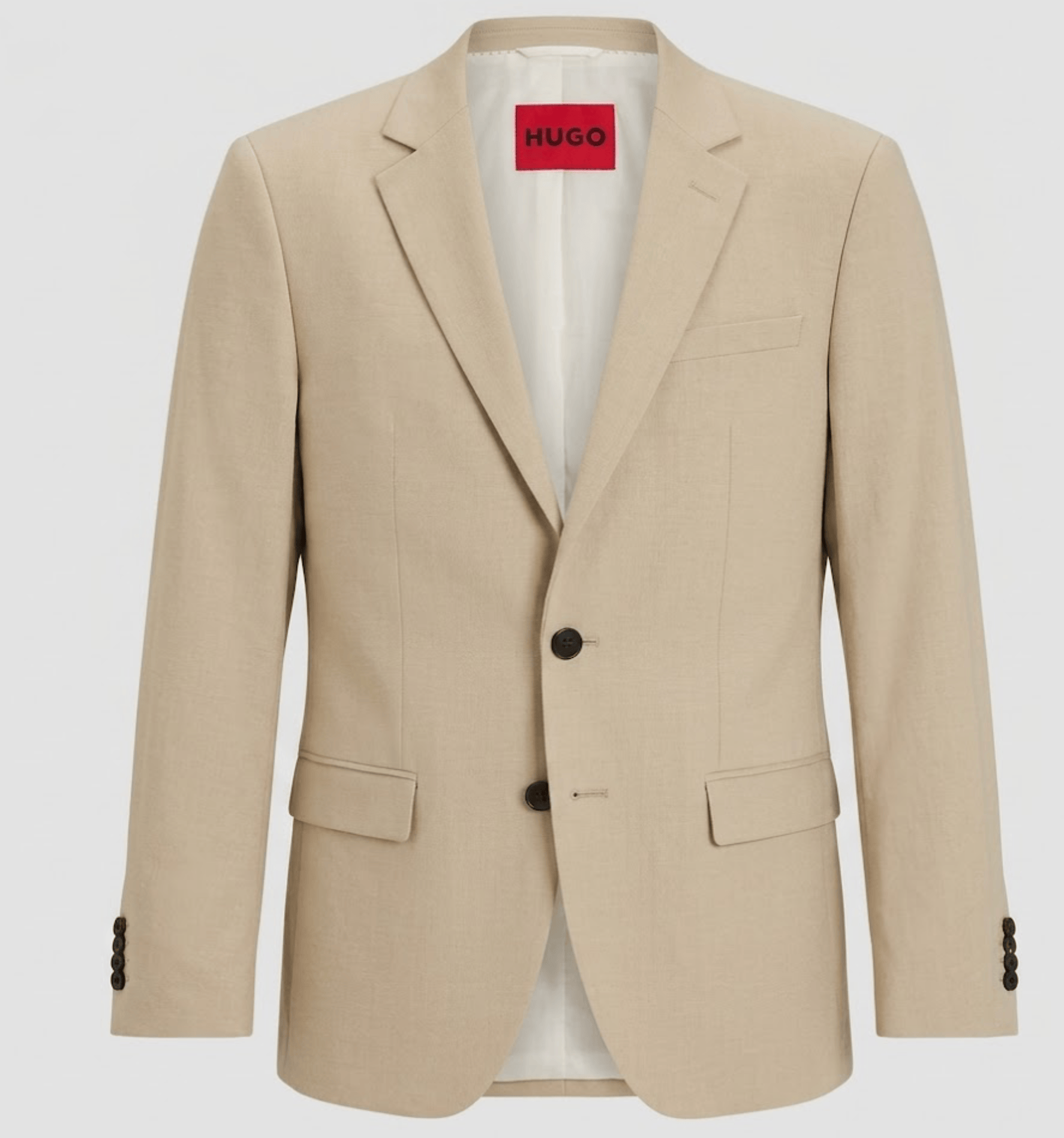 Hugo Modern Fit Karlo Flips Two Piece Suit in Brown