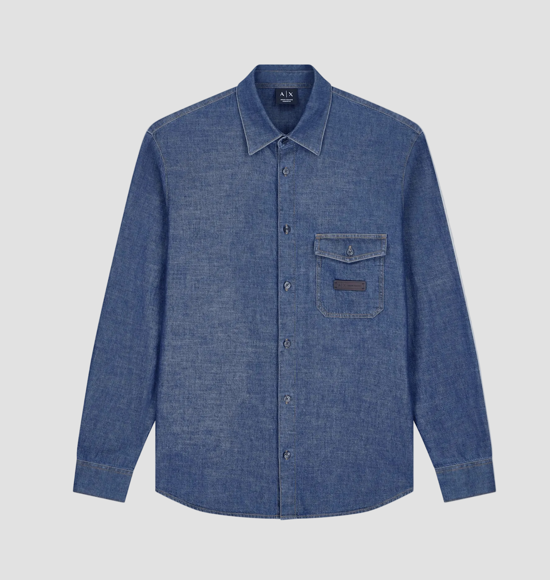Armani Exchange Over Fit Shirt Denim In Cotton