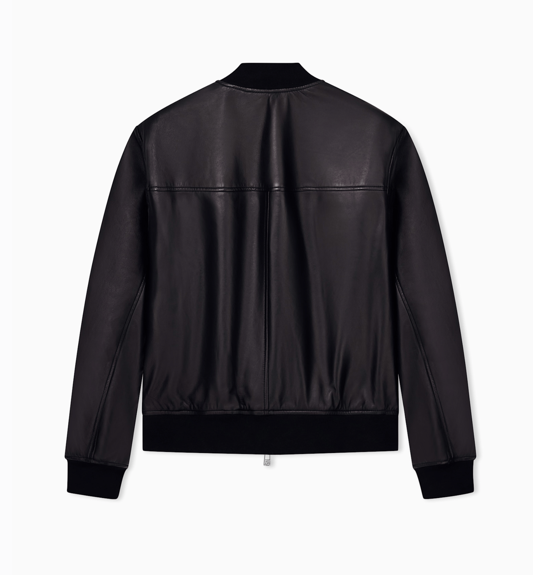Armani Exchange Regular Fit Blouson Jacket In Leather With Rib Details