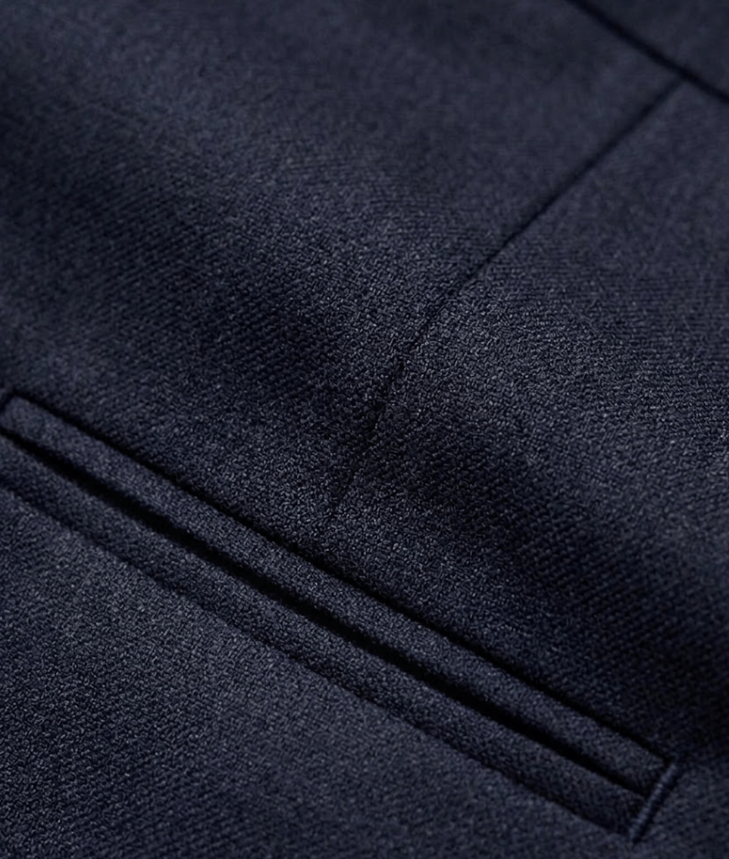 Boston Comfort Fit Lyon Trouser in Navy Australian Merino Wool