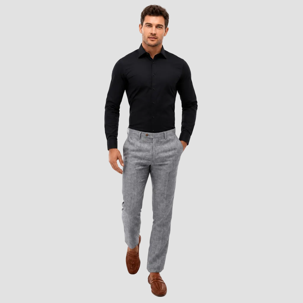 Brooksfield Tailored Fit Performance Business Shirt in Navy