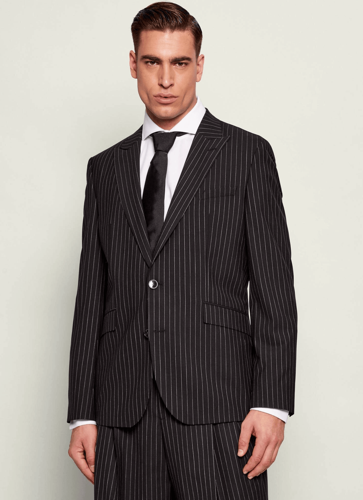 Hugo Super Slim Fit Arti Hesten Suit in Black Pin Stripe