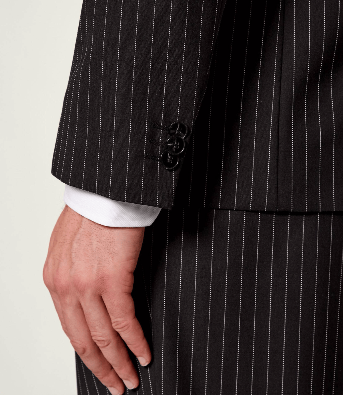 Hugo Super Slim Fit Arti Hesten Suit in Black Pin Stripe