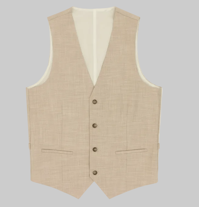 Christian Brookes Men's Slim Fit York Vest in Sand