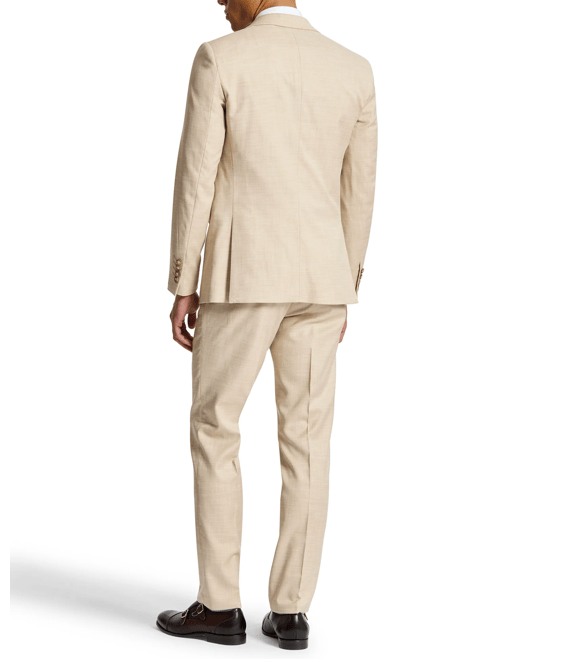 Christian Brookes Men's Comfort Fit Louis Suit in Sand Stretch Blend