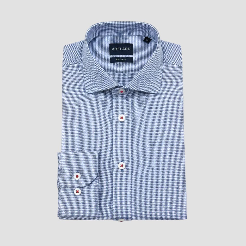 Royal blue micro houndstooth shirt