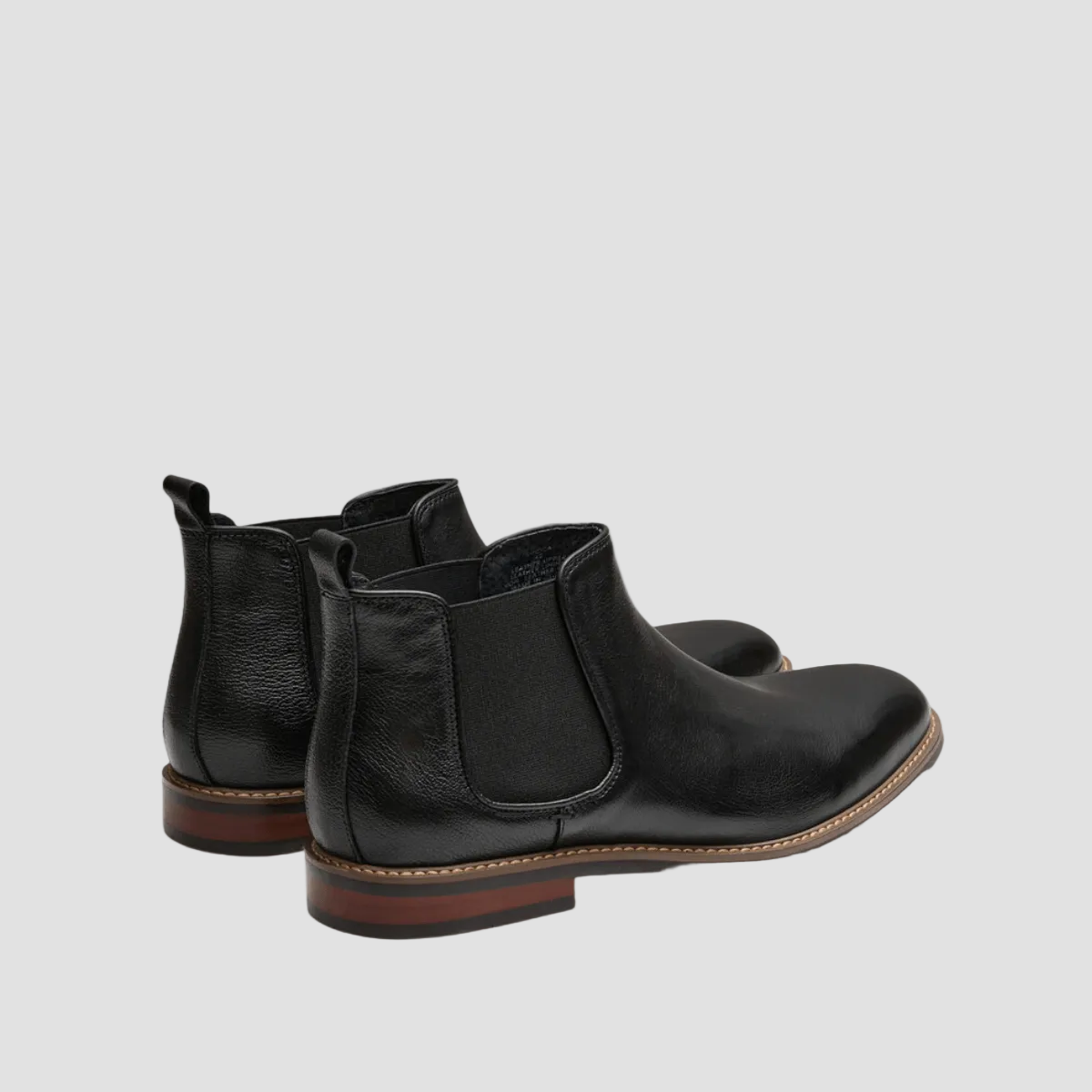 Back View of AQ By Aquila Lucca Mens Leather Boots in Black