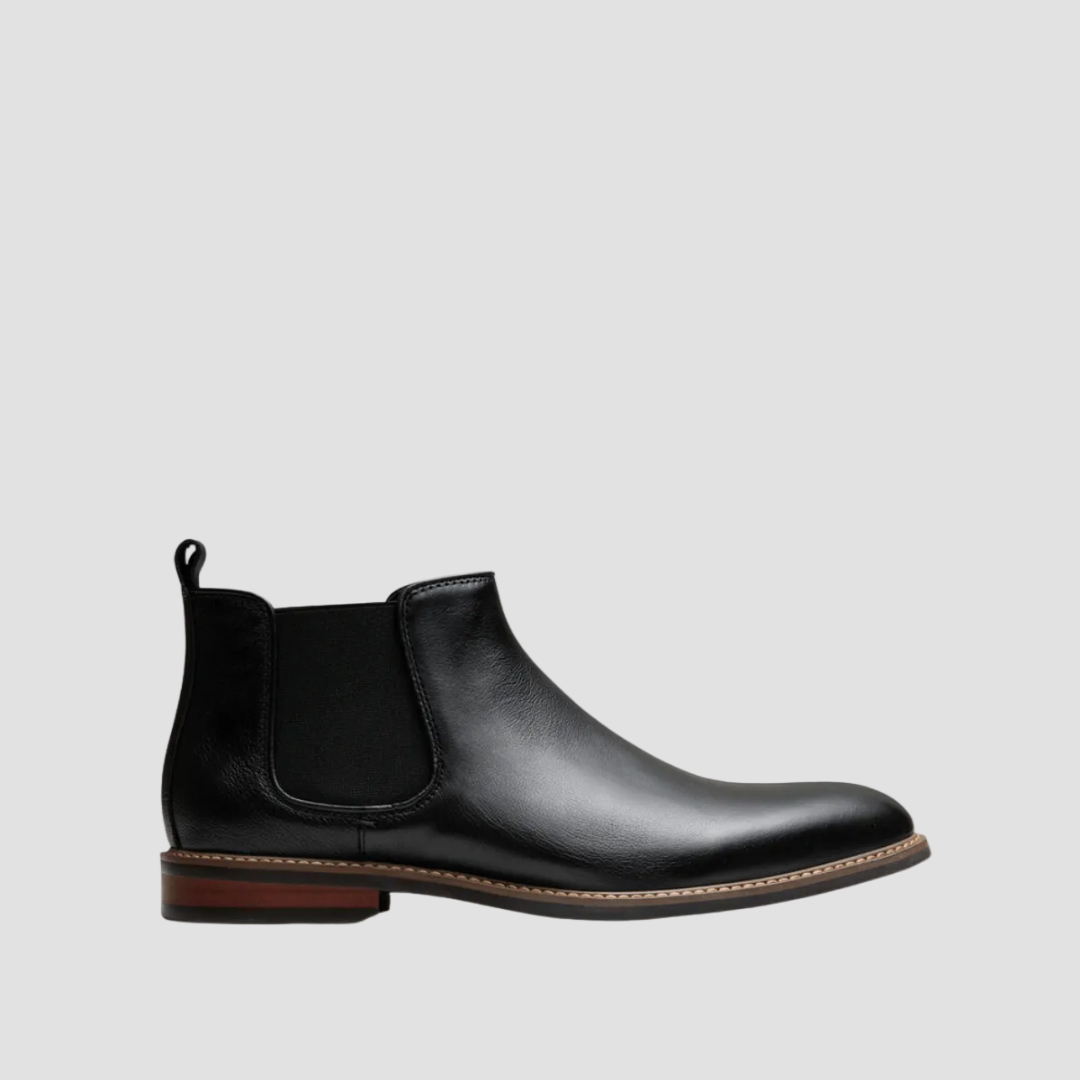 Side View of AQ By Aquila Lucca Mens Leather Boots in Black