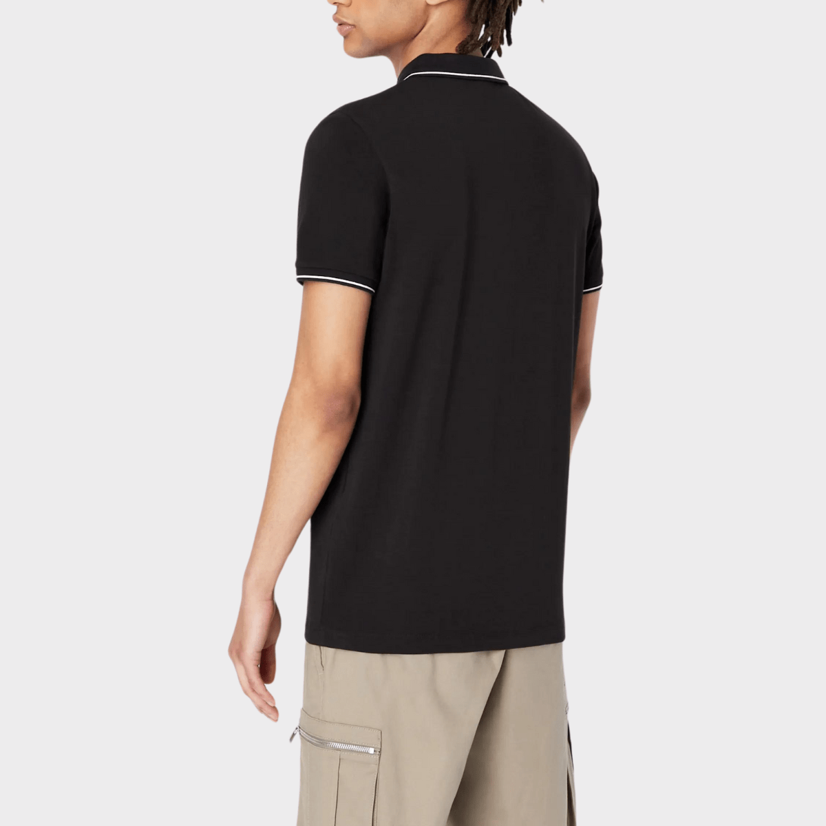 Back view of the Armani casual polo shirt