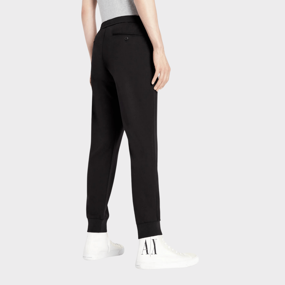 Back view of the men's slim fit casual pants by Armani
