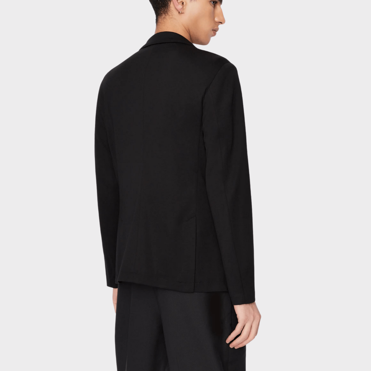 Back view of the blazer in black