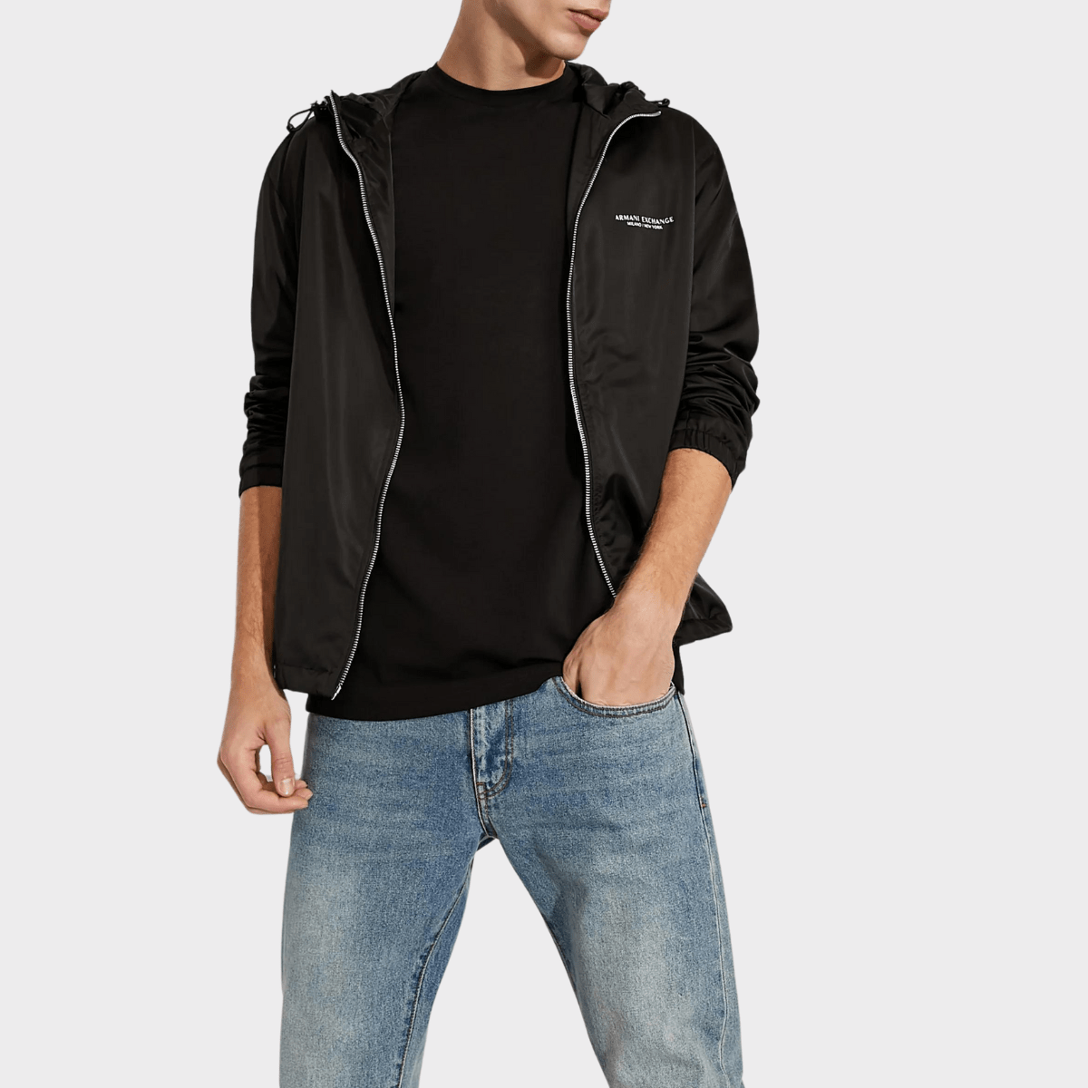 Armani slim fit stretch crew t-shirt in black
