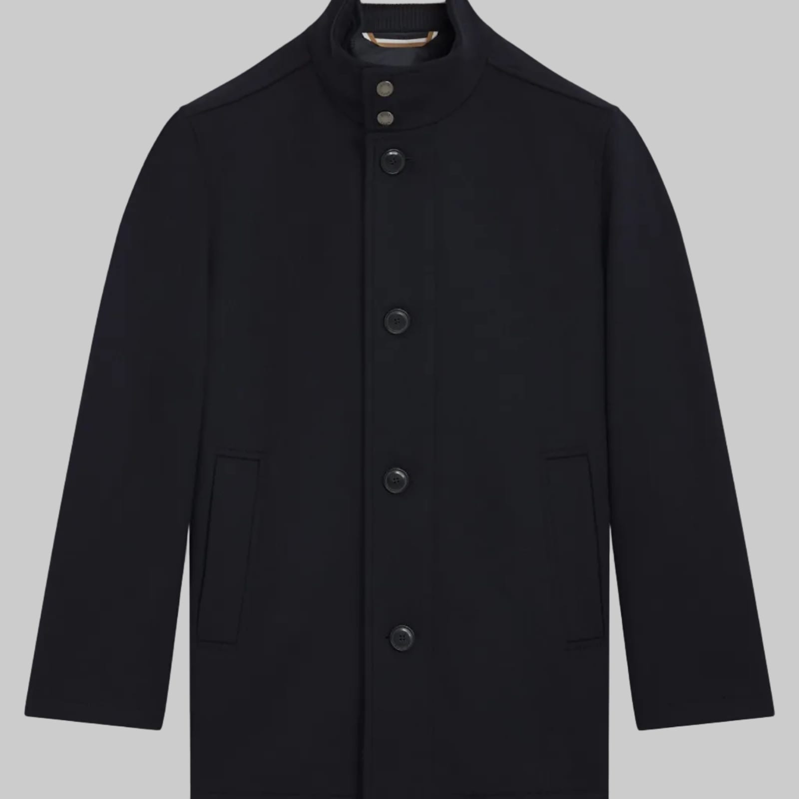 Boss Coxtan Relaxed-Fit Short Coat In Wool and Cashmere in Navy
