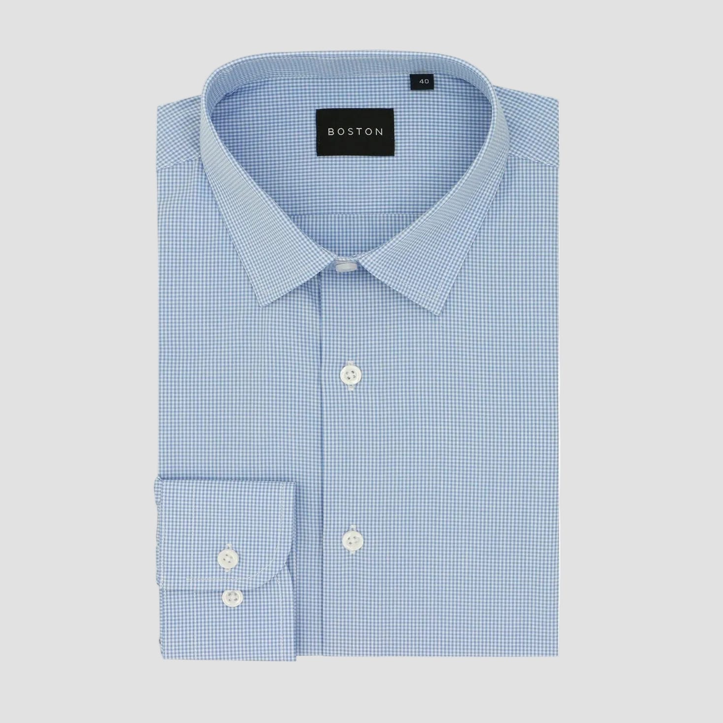 Boston Liberty Blue Microcheck Business Shirt