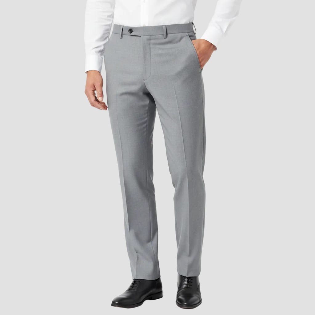 Grey dress pants on a white background