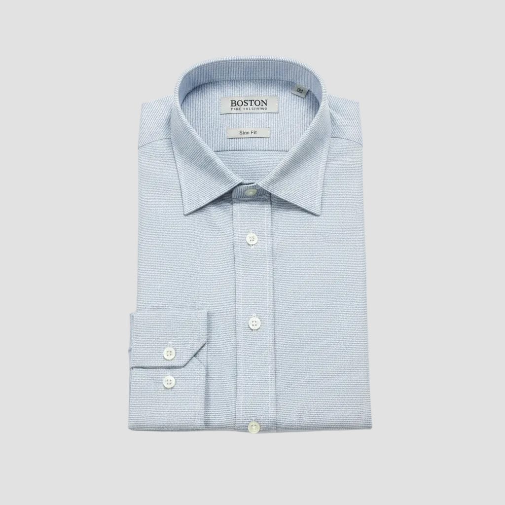 Boston Slim Fit Shirt in Blue Micro Pattern