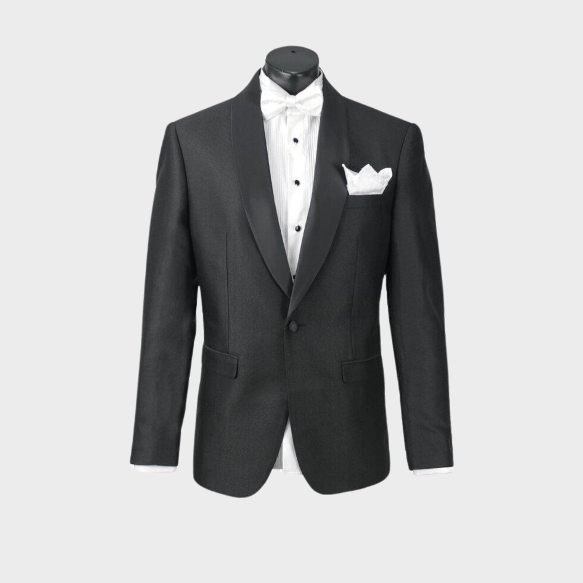 Boulvandre Kids Slim Fit Capone Crepe Suit in Black