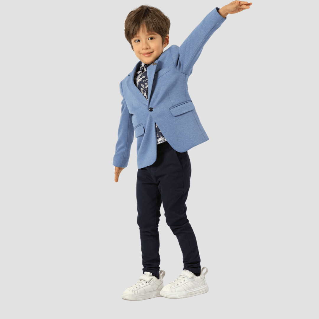 Boulvandre Kids Slim Fit Scuzzatti Sports Jacket in Blue