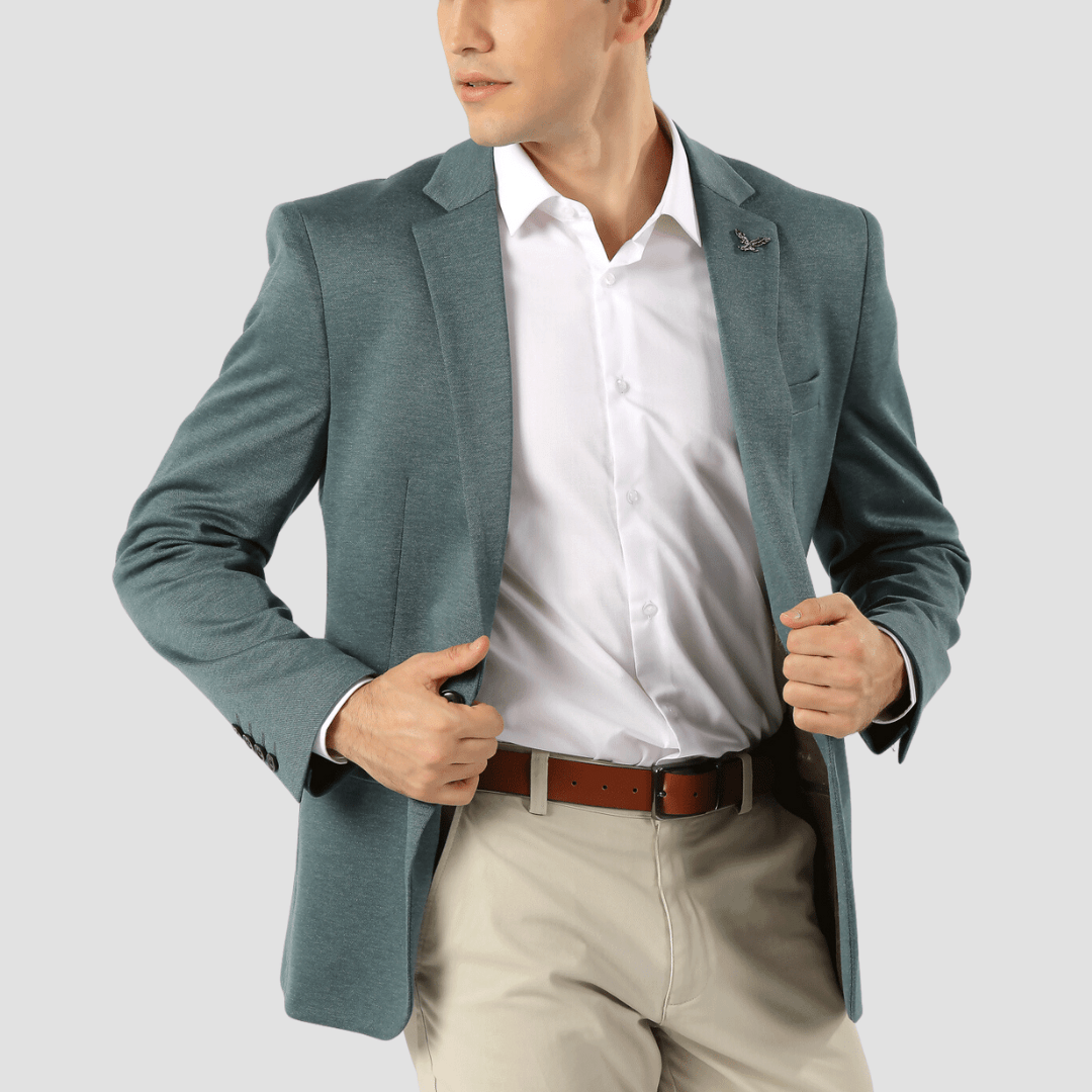 Boulvandre Mens Slim Fit Scuzzatti Sports Jacket in Leaf Green