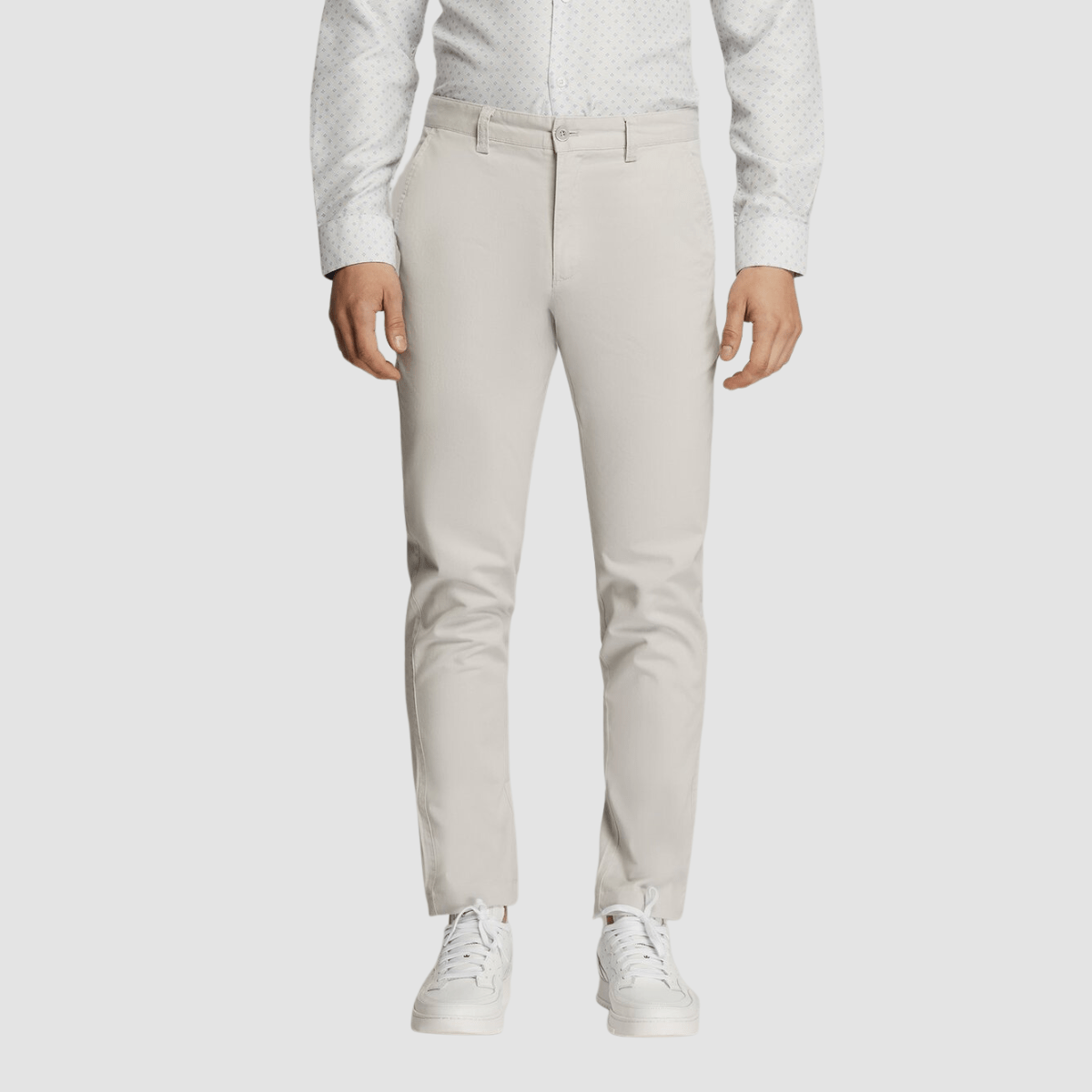 Boulvandre Mens Ledger Peach Finish Chino Pants in Silver