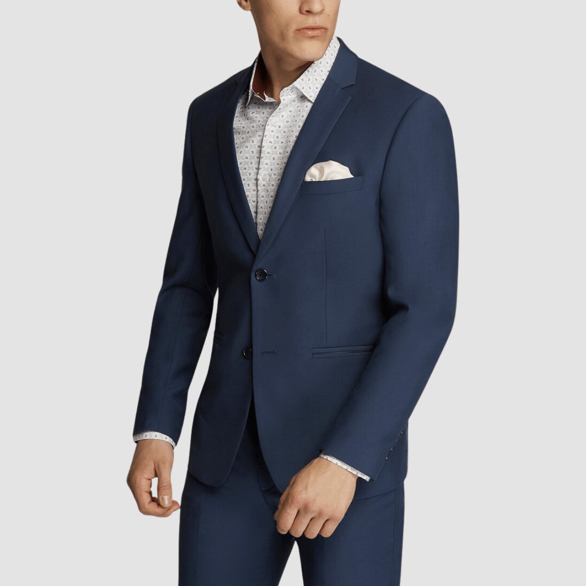 Boulvandre Mens Slim Fit Scuzzatti Suit in French Blue