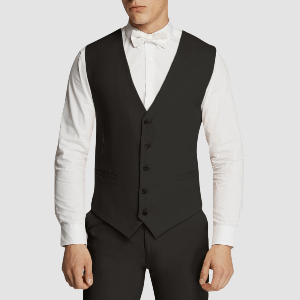 Boulvandre Mens Slim Fit Scuzzatti Vest in Black