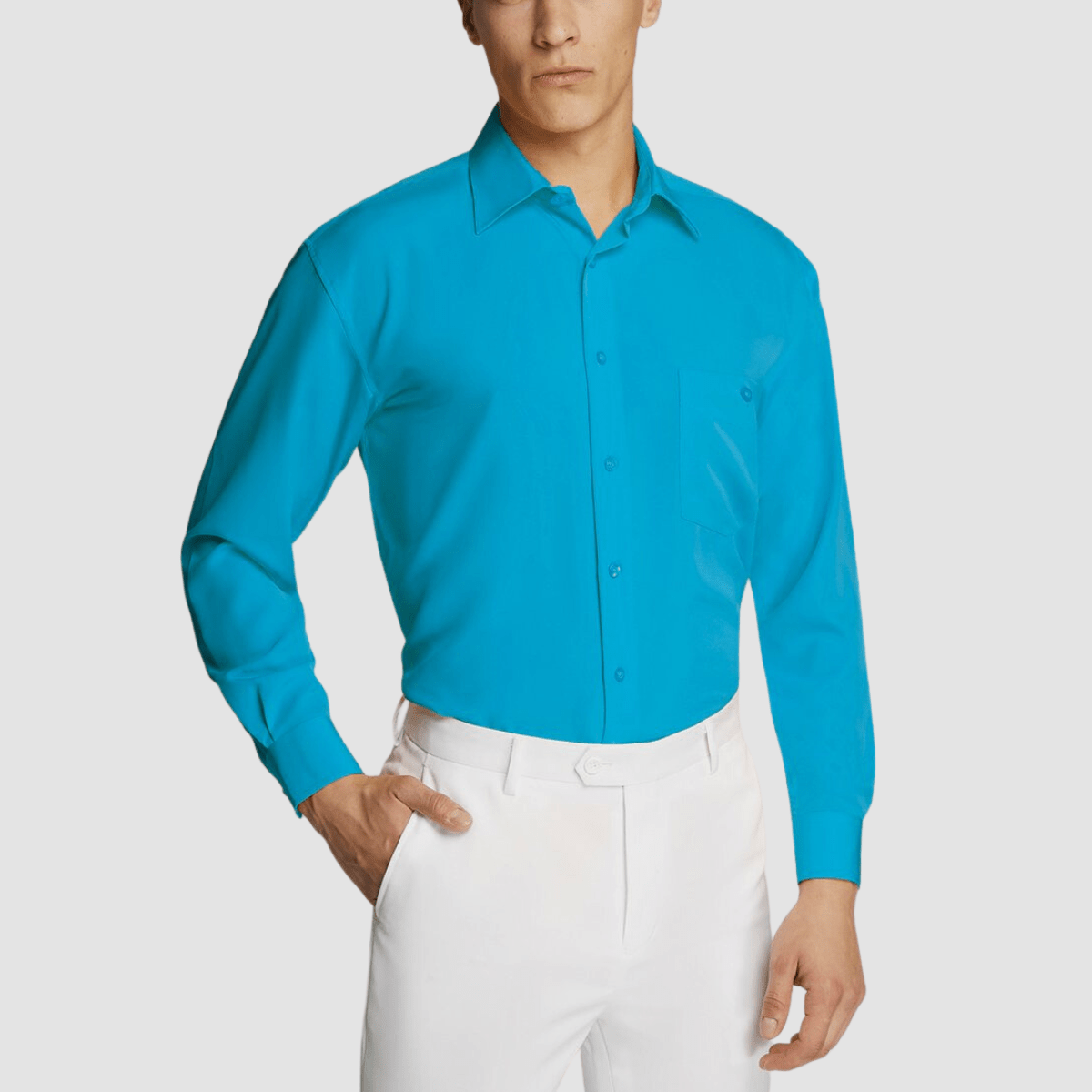 Boulvandre Kids Classic Fit Ambassador Collection Dress Shirt in Aqua