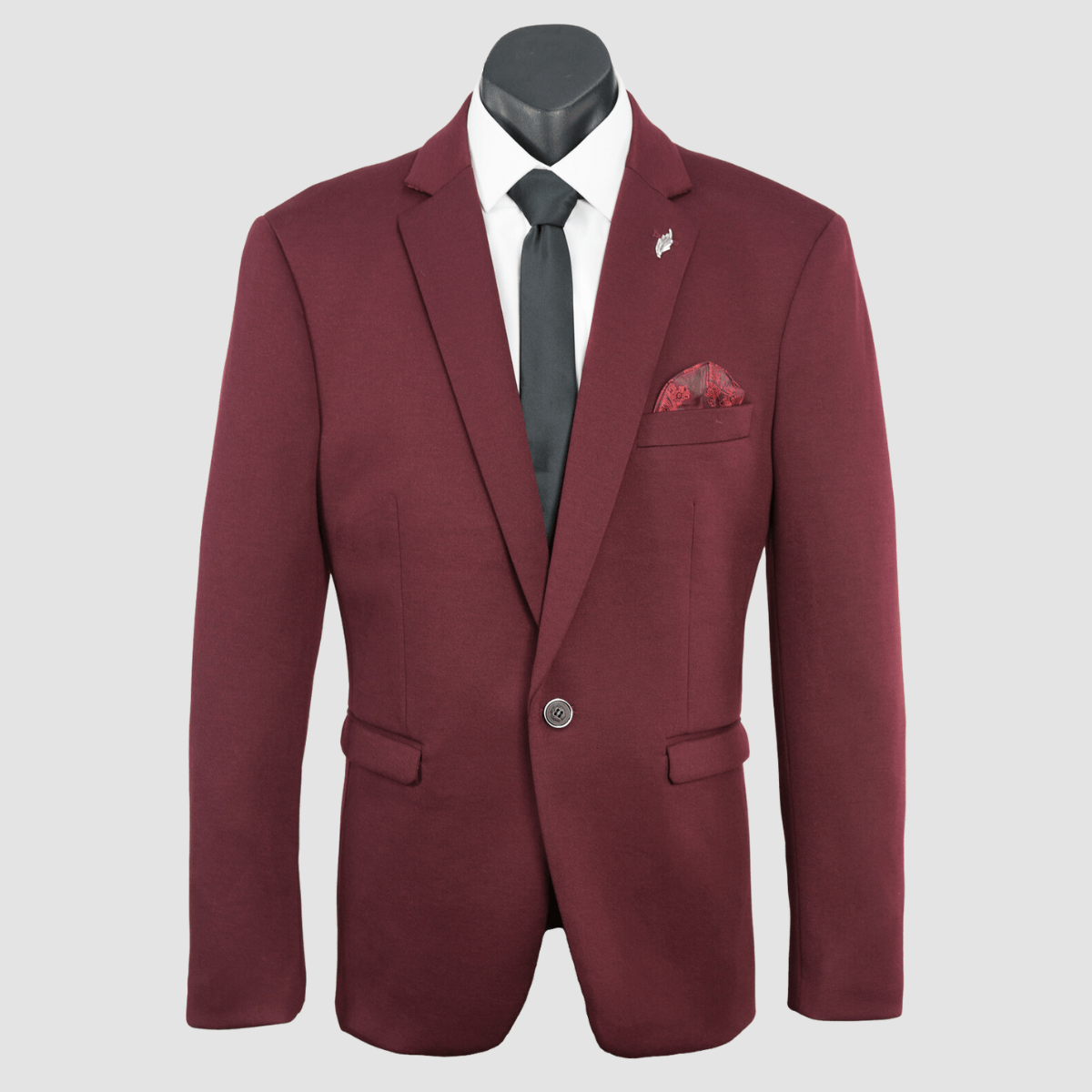 Boulvandre Kids Slim Fit Scuzzatti Sports Jacket in Burgundy