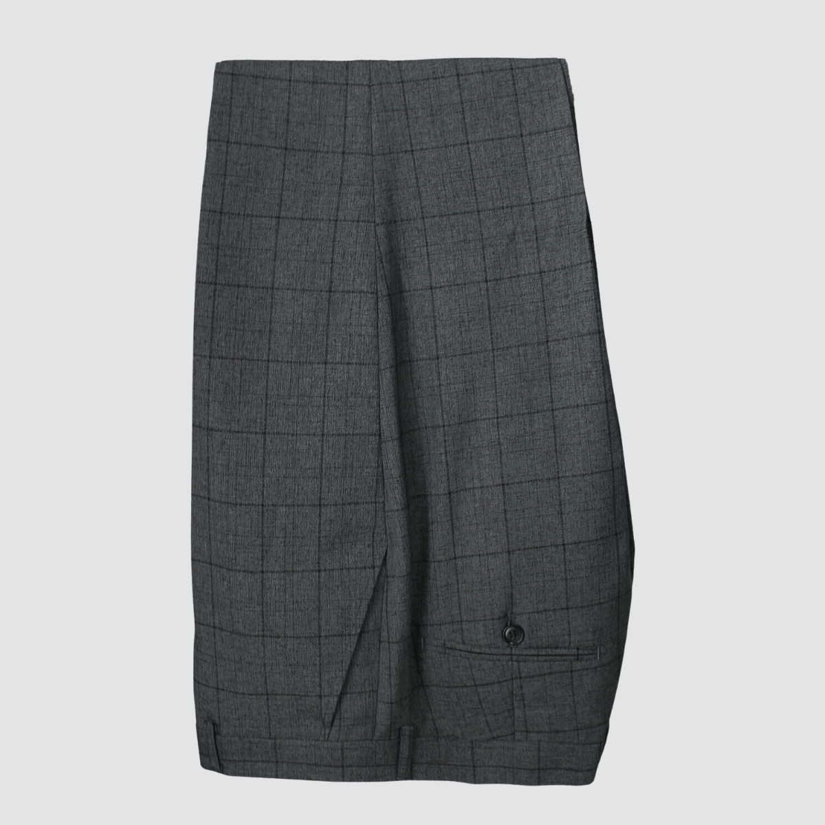 Boulvandre Mens Slim Fit Scuzzatti Checkered Suit Trouser in Charcoal