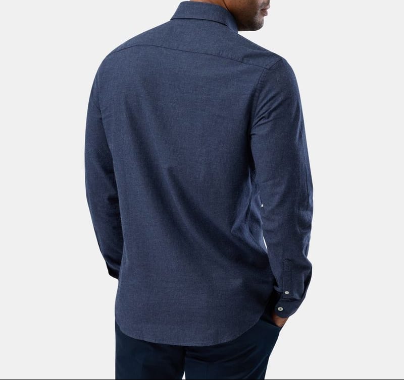 Men’s navy relaxed slim fit shirt by Brooksfield.
