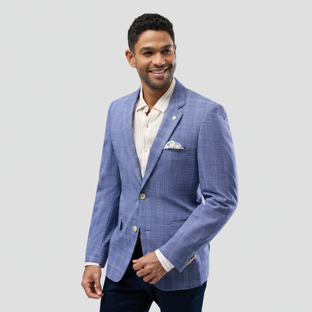 Brooksfield Men's Subtle Checked Sports Jacket in Blue
