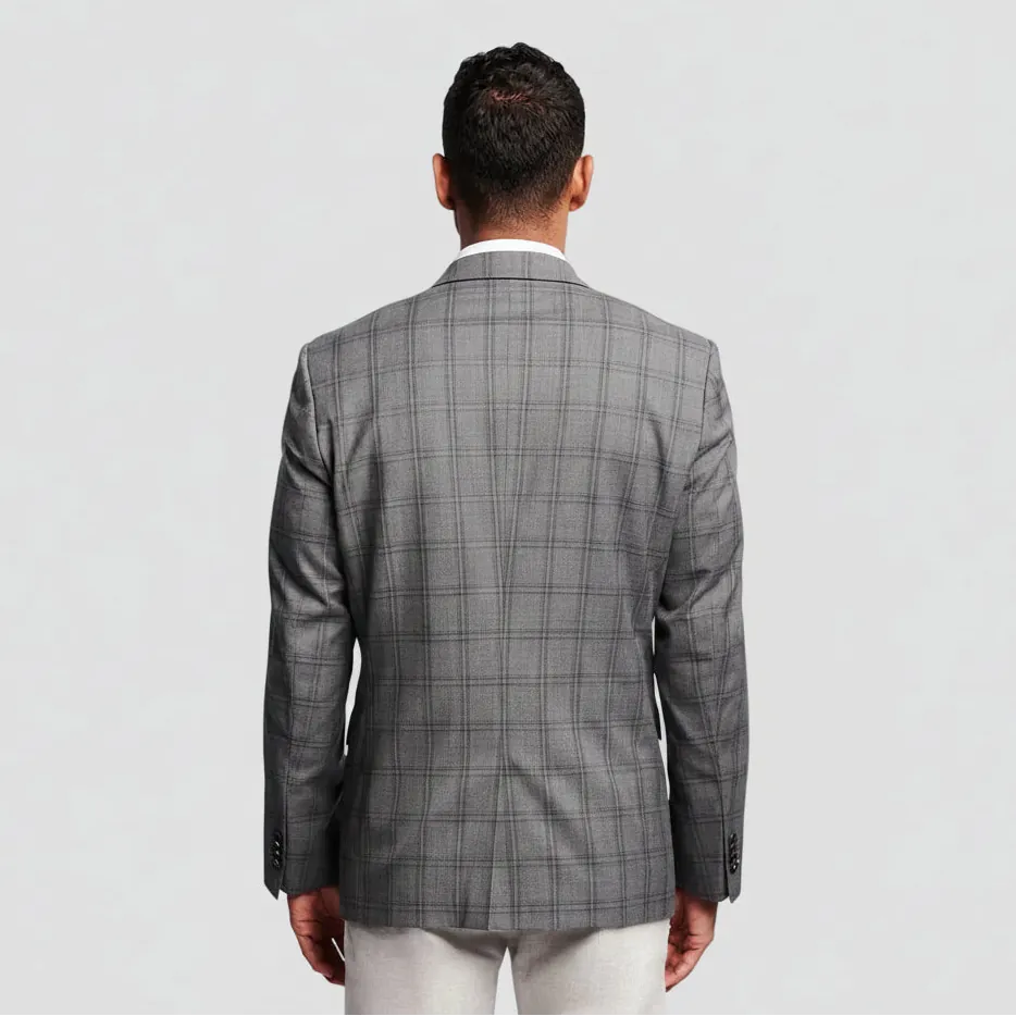 Brooksfield Grey Textured Check Blazer.