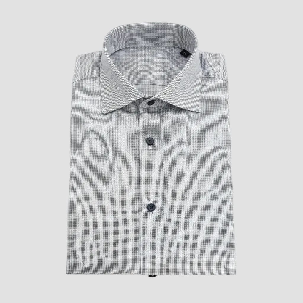 Brooksfield Slim Fit Shirt in Blue Micro Check