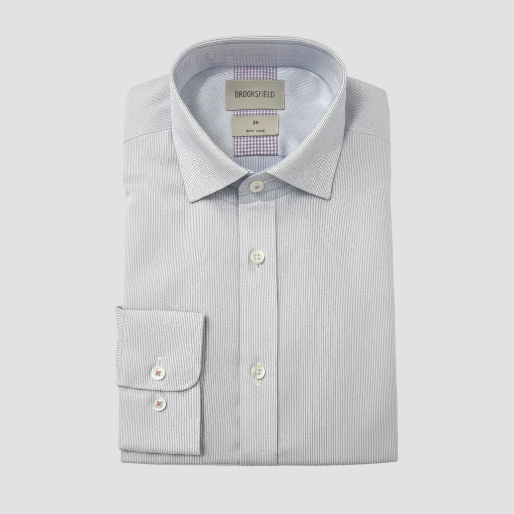 Brooksfield Slim Fit Shirt in Blue Micro Pattern