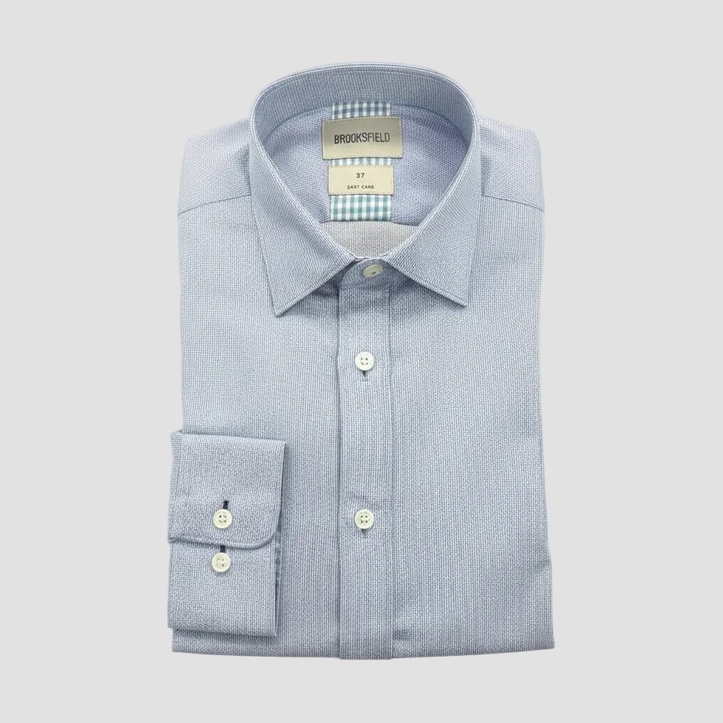 Brooksfield Slim Fit Shirt in Blue Micro Pattern