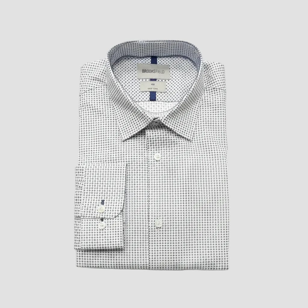 Brooksfield Slim Fit Shirt in Blue Micro Pattern