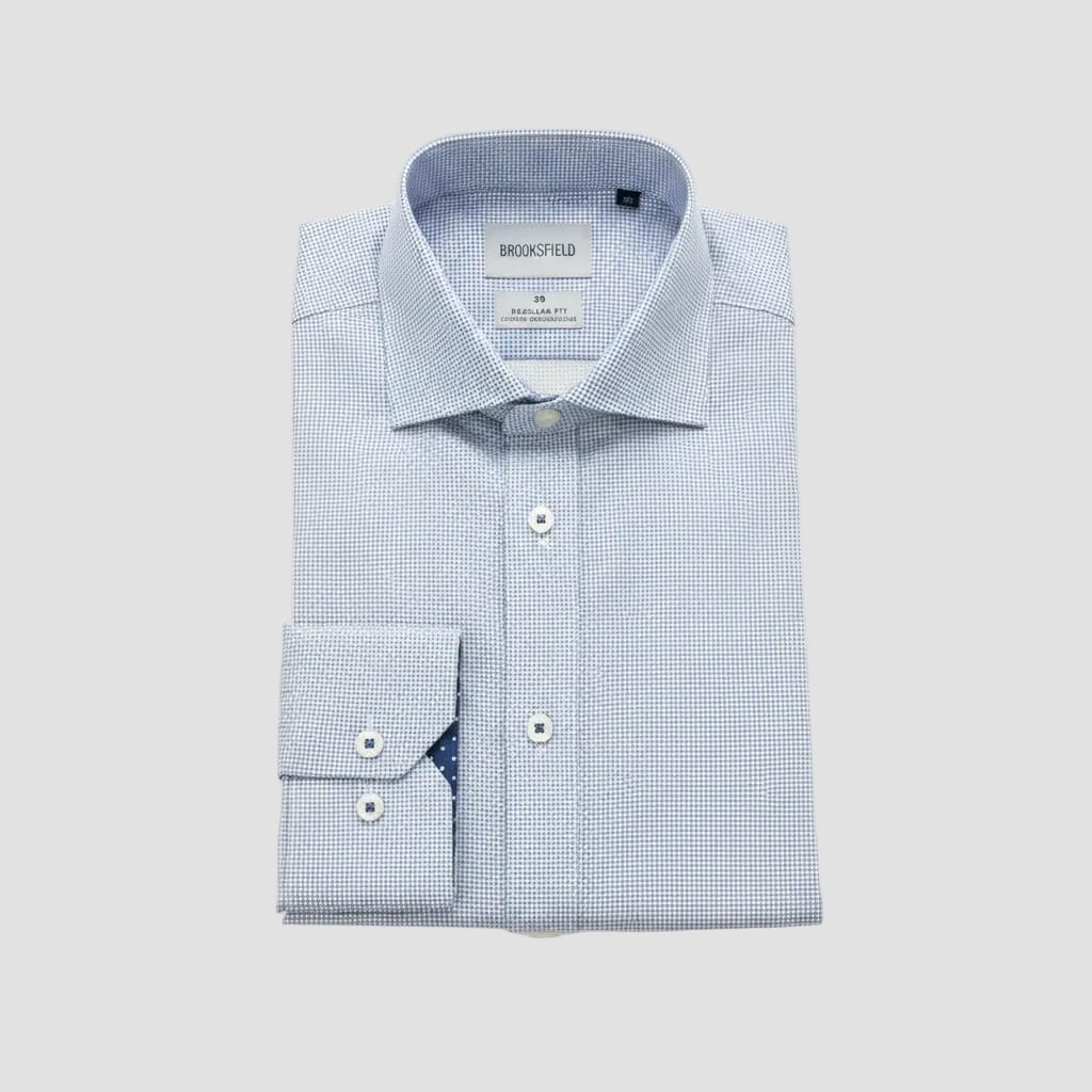 Blue micro pattern shirt