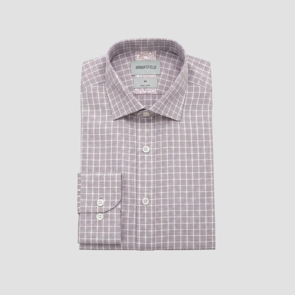 Brooksfield Slim Fit Shirt in Purple Check
