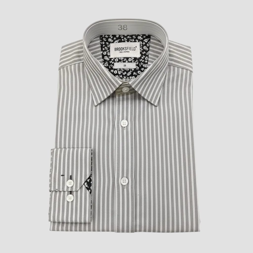 Taupe stripe shirt