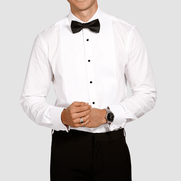 Brooksfield Tailored Fit Tuxedo Dinner Dress Shirt in White – Mens Suit
