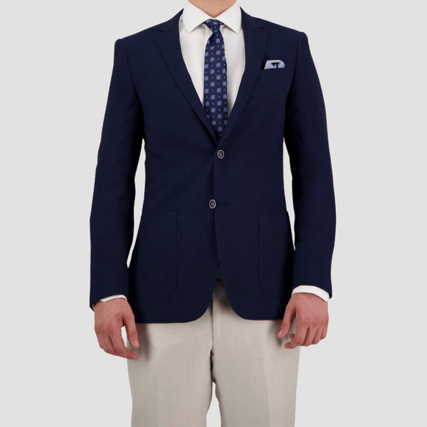 Bruton Mens Tailored Fit Agar Sports Jacket in Navy JT5