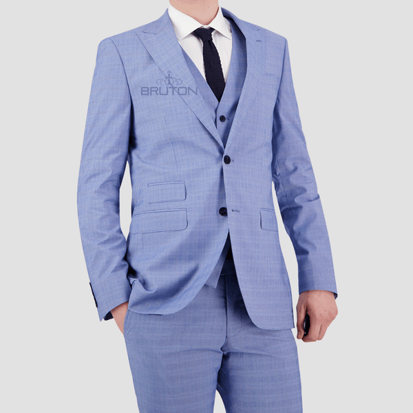 Bruton Slim Fit Mens Jed Suit in Sky FT11