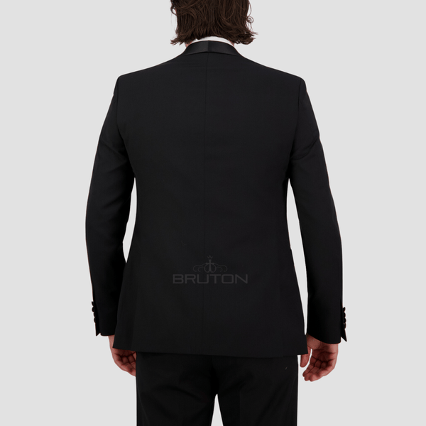 Bruton Slim Fit Mens David Suit in Black SSA8 Mens Suit Warehouse