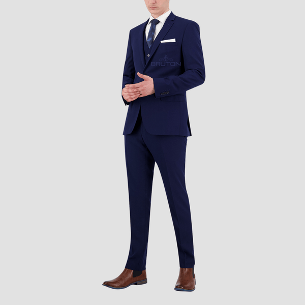 Bruton Slim Fit Mens David Suit in Blue T4