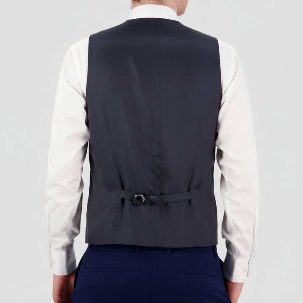 Blue Saul Keystone Vest by Bruton crafted for weddings and special events, featuring breathable durability and performance finish