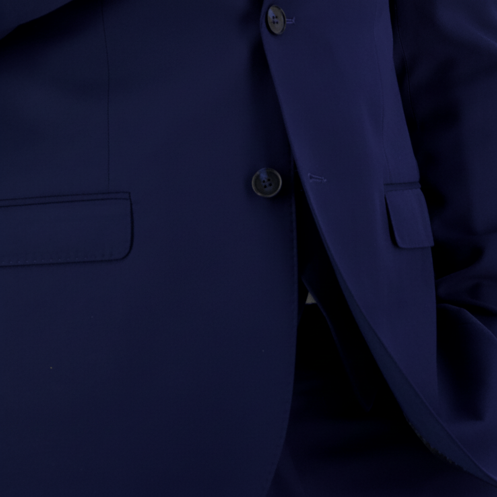 Bruton’s David Keystone slim‑fit blue suit with performance finish.