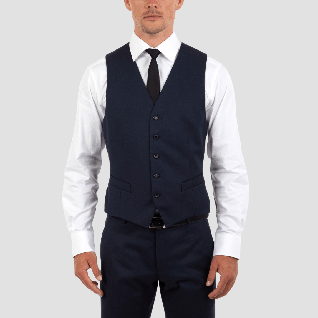 Cambridge slim fit taurus mens vest in navy