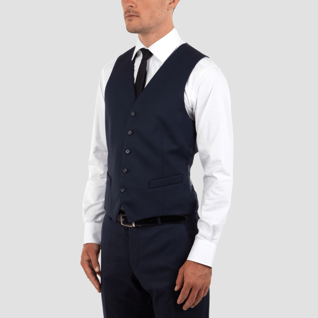 Cambridge slim fit taurus mens vest in navy